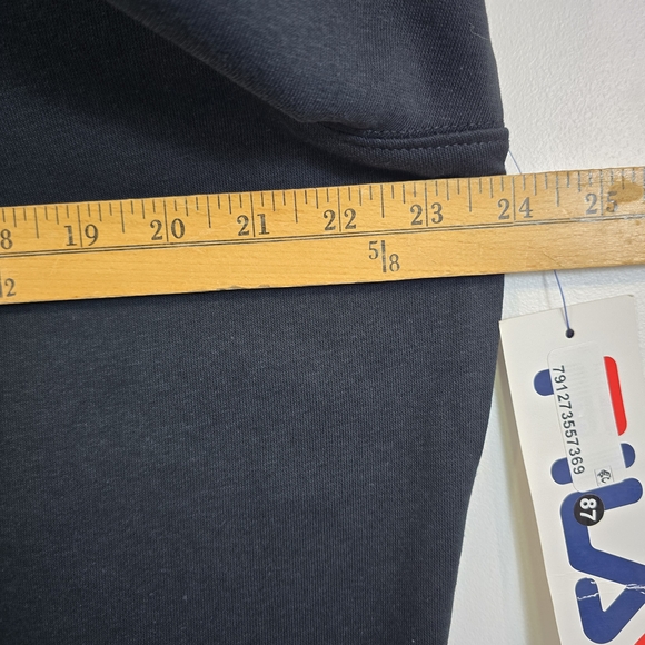 FILA Pullover Hoodie 1X Navy Fleece Logo Kangaroo Pocket - Picture 6 of 10